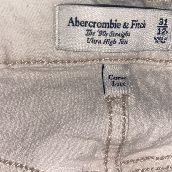 Abercrombie Fitch Curve Love The 90s Ultra High Rise Carpenter Jeans Sz 31 Or 12 - Picture 4 of 6